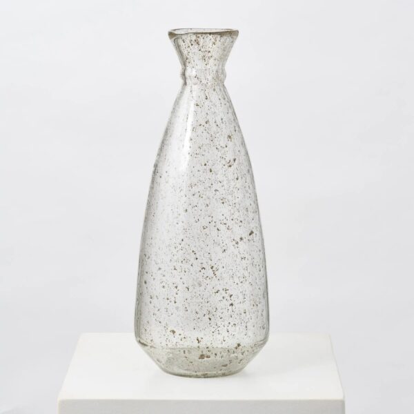 Clear Bubble Textured Recycled Glass Floor Vase - Clear