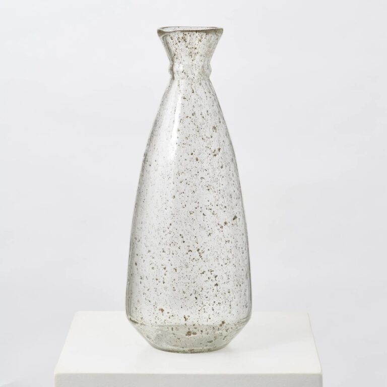 Clear Bubble Textured Recycled Glass Floor Vase - Clear