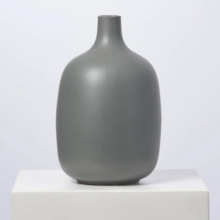 Modern Tall Matte Grey Jug Vase