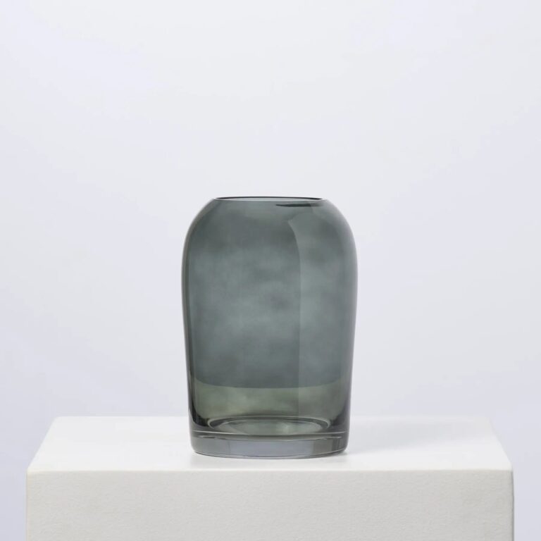 Short Smoked Glass Rupani Vase