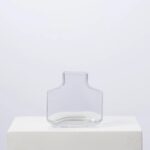 Gathered Square Modern Factice Clear Glass Vase - Clear
