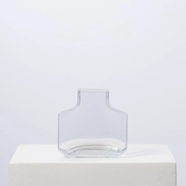 Gathered Square Modern Factice Clear Glass Vase - Clear