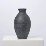 Textured Black Ceramic Terracotta Artifact Vase