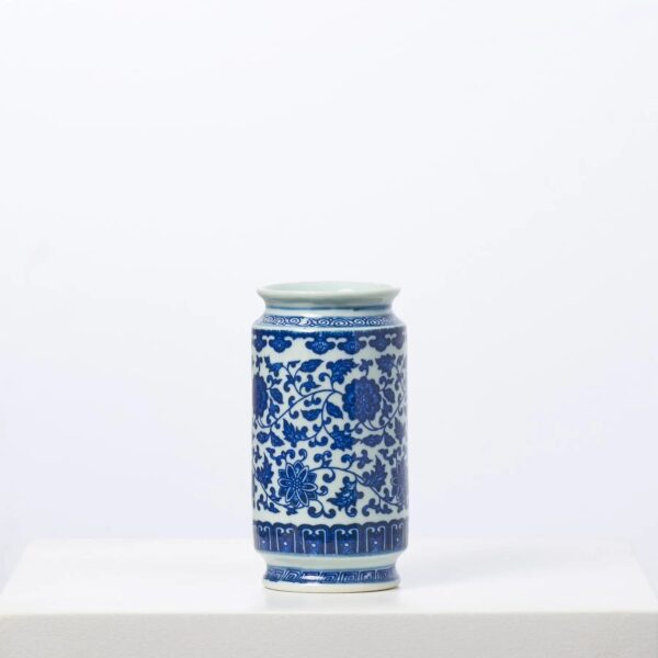 Blue and White Ceramic Petite Chinoiserie Vase - Blue and White