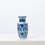 Blue and White Ceramic Petite Chinoiserie Budvase - Blue and White, decorative vase