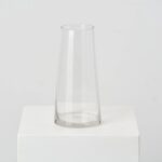 Large Clear Taper Up Cylinder Glass Vase