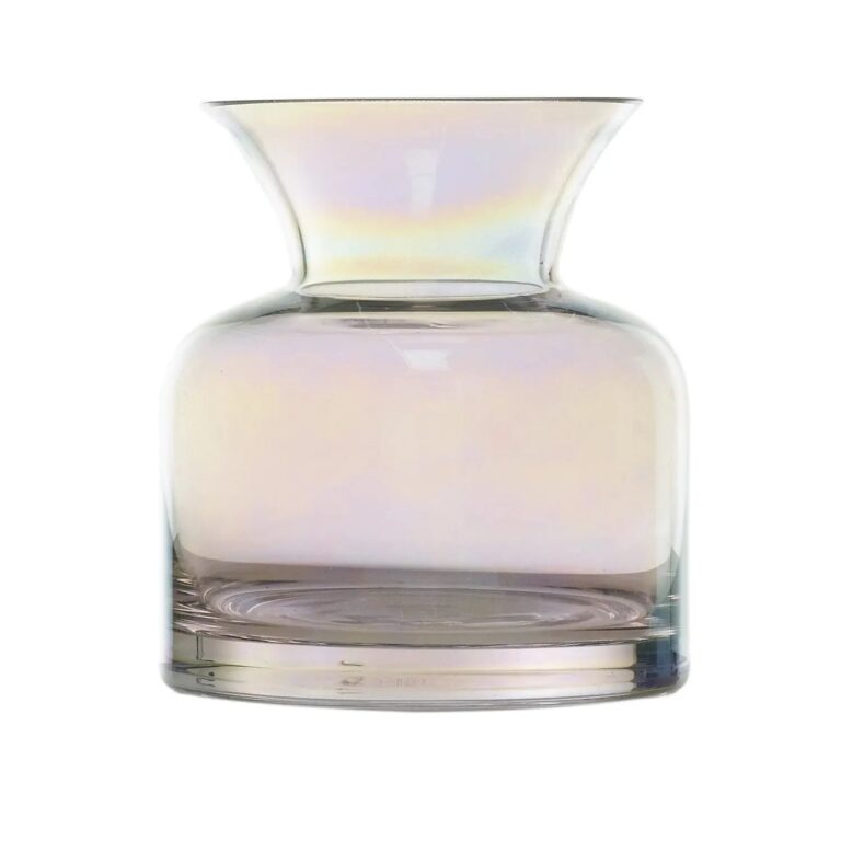 Small Iridescent Shimmer Glass Fairy Bottle Flower Vase