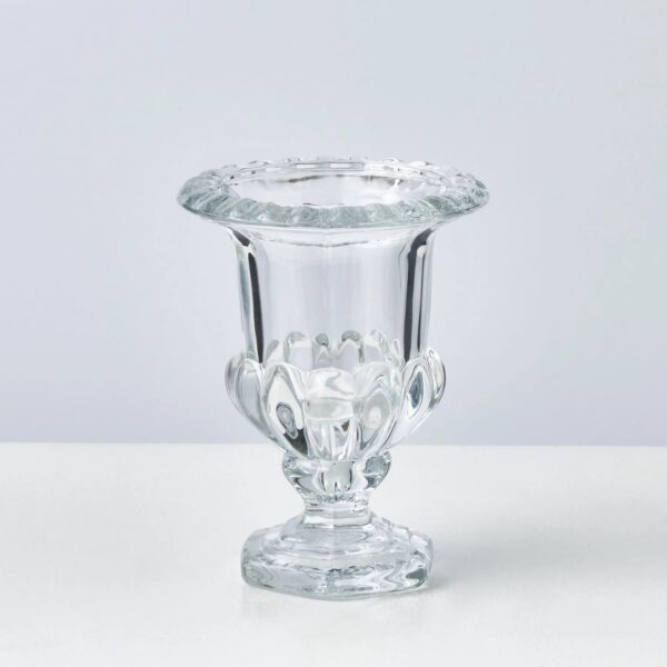 Small Elegant Beveled Glass Decorative Pedestal Vase