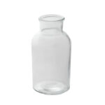 Alternate angle of the Billie Classic Bottle Glass Floral Glass Floral Vase showing bloom arrangement
