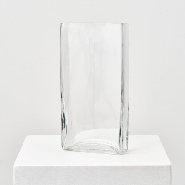 Tall Slim Clear Rectangle Glass Flower Vase