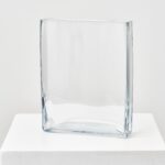 Slim Clear Rectangle Glass Flower Vase