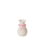 Close-up of vase silhouette detail on this Small Heartstring Bow Ceramic Home Decor Vase