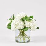 Faux Talc White Hydrangea Arrangement - 12 inch
