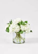 Faux Talc White Hydrangea Arrangement - 12 inch