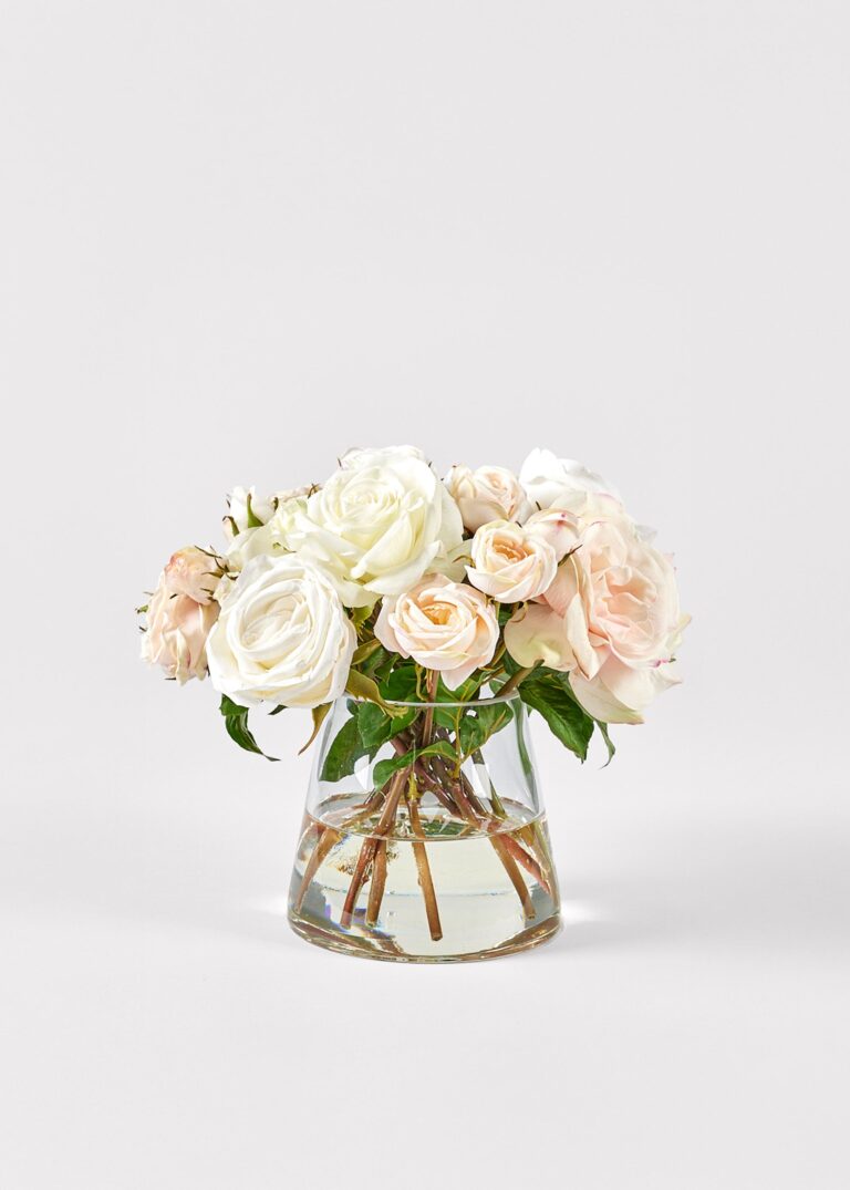 Natural Touch Rose Arrangement in Vase - 12 inch