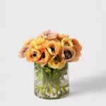 Natural Touch Anemone Flower Arrangement in Glass Vase - 12 inch