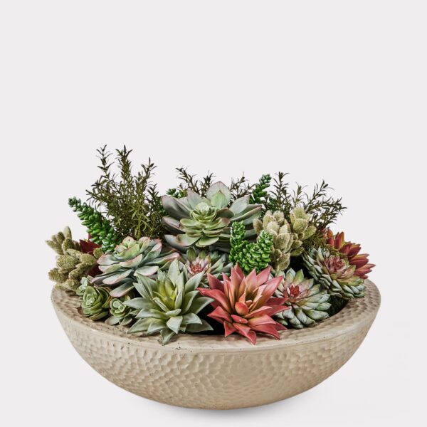 Faux Potted Plant Arrangement of Succulents - 13 inch
