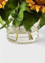Detail view of glass texture detail from the Faux Sunflower and Olive Leaf Glass Vase