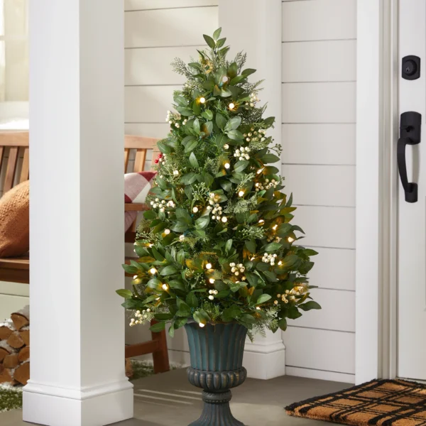 White Berry Cypress Potted Tree