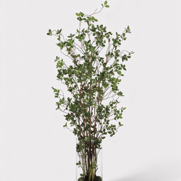 Artificial Tree Plant in Glass Cylinder Vase - 60 inch