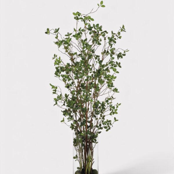 Artificial Tree Plant in Glass Cylinder Vase - 60 inch