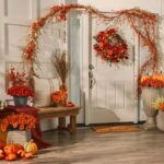 Alternate angle of the Wild Bittersweet Berry and Twig Mantle Fall Garland showing full length