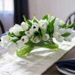 Tulip Real Touch Arrangement in Glass Vase - White