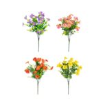 Alternate angle of the 13in. UV Resistant Artificial Pansy Artificial Pansy Bush showing material texture