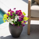 Alternate angle of the 14 inch UV Resistant Artificial Morning Glory Bush showing material texture