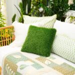 16 inch UV Resistant Artificial Grass Pillow Cushion Indoor Outdoor, floral accessory