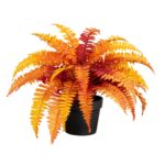 Detail view of planter detail from the 17' Autumn Artificial Fall Boston Fern Plant