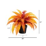 The 17' Autumn Artificial Fall Boston Fern Plant shown in full, highlighting branch layering