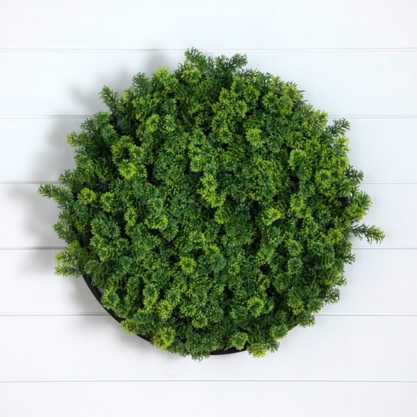 20' UV Resistant Irish Green Meadow Artificial Living Wall Art Panel in Black Aluminum Frame