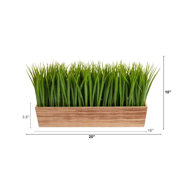 Close-up of leaf foliage texture on this 20' Vanilla Grass Artificial Plant in Decorative Planter