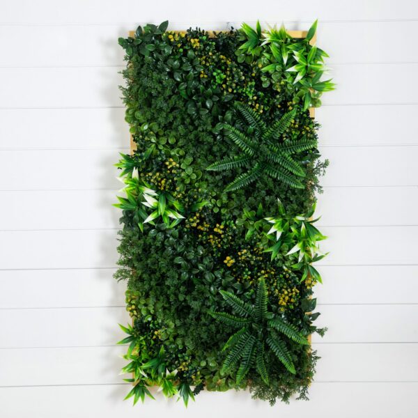 20' x 40' UV Resistant Hawaiian Islands Artificial Living Wall Art Panel in Light Wood