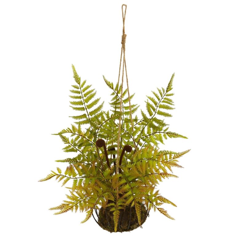 21' Fern Artificial Plant in Metal Hanging Basket