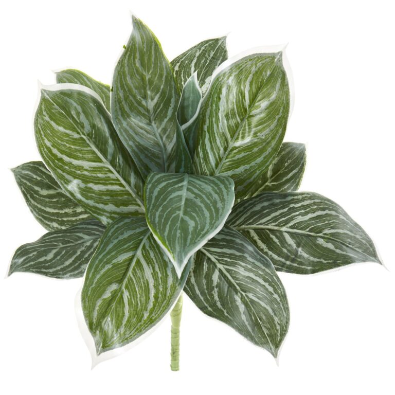 21' Silver Aglonema Artificial Plant Real Touch Set of 6