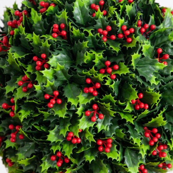 Close-up of craft detail close-up on this 22' UV Resistant Artificial Holly Berry Christmas Hanging