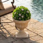 22' UV Resistant Artificial Pink Flowering Ball Topiary in Decorative Urn Planter Indoor Outdoor