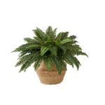 23' Artificial Boston Fern Plant with Handmade Jute and Cotton Basket DIY KIT