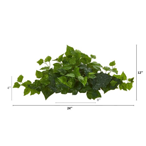 Close-up of leaf foliage texture on this 24' London Ivy Artificial Ledge Plant Real Touch