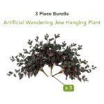 The 24 inch UV Resistant Artificial Jew Hanging Plant shown in full, highlighting branch layering