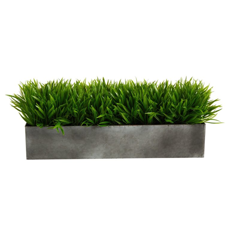 25' Wild Grass Artificial Plant in Metal Planter