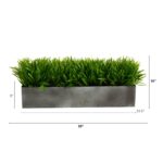 Close-up of leaf foliage texture on this 25' Wild Grass Artificial Plant in Metal Planter