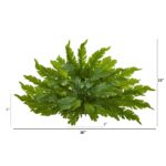Close-up of leaf foliage texture on this 26' Fern Artificial Ledge Plant