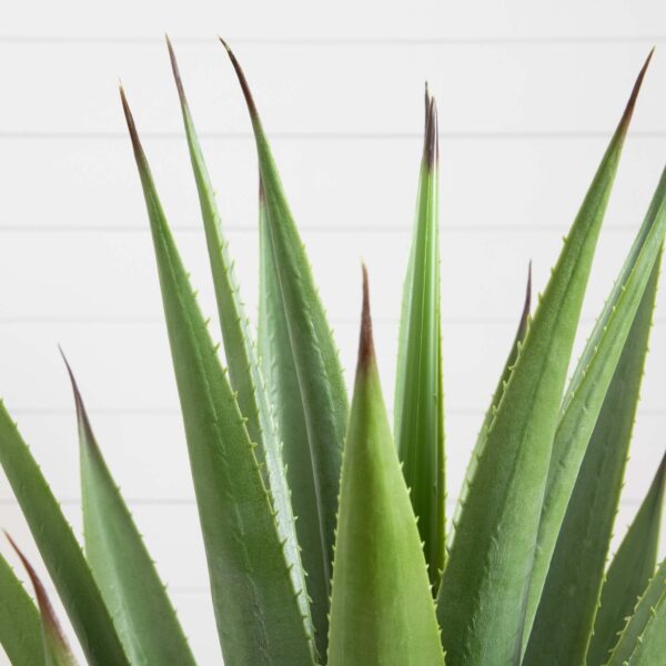 Close-up of leaf foliage texture on this 28' Artificial Agave Plant