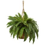 29 inch Boston Fern Artificial Hanging Basket