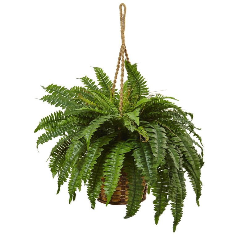 29 inch Boston Fern Artificial Hanging Basket