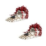 The 3' Artificial Halloween String Skeleton Foot Planter shown in full, highlighting branch layering
