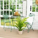 Alternate angle of the 3 - ft UV Resistant Fern Potted Plant showing full plant